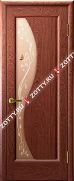 Межкомнатные двери Ульяновские двери ФЛОРА (Стекло Красное Дерево)