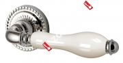 Ручка раздельная Armadillo (Армадилло) Silvia CL1 SILVER-925/LWP-109 Серебро 925/беж фарфор