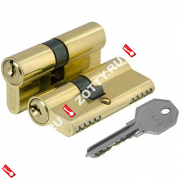 Цилиндровый механизм FUARO 100 ZA 60 mm (25+10+25) PB 5 ключей (Латунь)