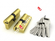 Цилиндровый механизм FUARO R600/80 mm (35+10+35) BBP 5 кл. БЛИСТЕР (Латунь)