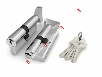 Цилиндровый механизм с вертушкой FUARO 100 CM 70 mm (30+10+30) CP (Хром)