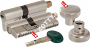 Цилиндровый механизм с вертушкой MOTTURA C31F313101RC5 (62 мм/26+10+26) (верт. 99.506) (Матовый никель)