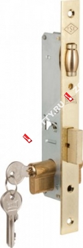 Замок врезной цилиндровый узкопроф. KALE KILIT 3 кл. 155 (30 mm) (Латунь)