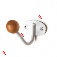 Крючок-вешалка с дерев шариком КВД-1 (Белый)