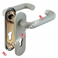 Ручка дверная Fuaro DH-0433/GR NE с пружиной для замка (FL-0432, 0433, 0434), НЕЙЛОН (Серый)