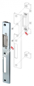 Регулируемая ответная планка для профильных дверей FUARO SP-003-R (230x30 мм) (двустворчатых) (KBE)