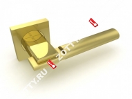 Ручка дверная раздельная Fuaro JAZZ KM SG/GP-4 (Матовый латунь/латунь)