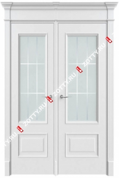 Дверь двустворчатая Грация 2 ДО (с багетом)(низкий низ)