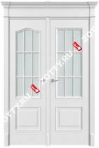 Дверь двустворчатая Классика 2 ДО (с багетом) (половинка арка и прямоугольная)