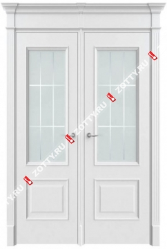 Дверь двустворчатая Классика 2 ДО (с багетом)(выс.низ)