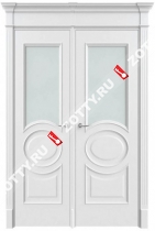 Дверь двустворчатая Олимп 2 ДО (1 стекло) (с багетом) 