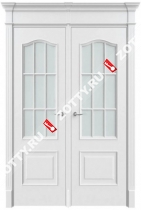 Дверь двустворчатая Грация 2 ДО (с багетом) (окна арки)